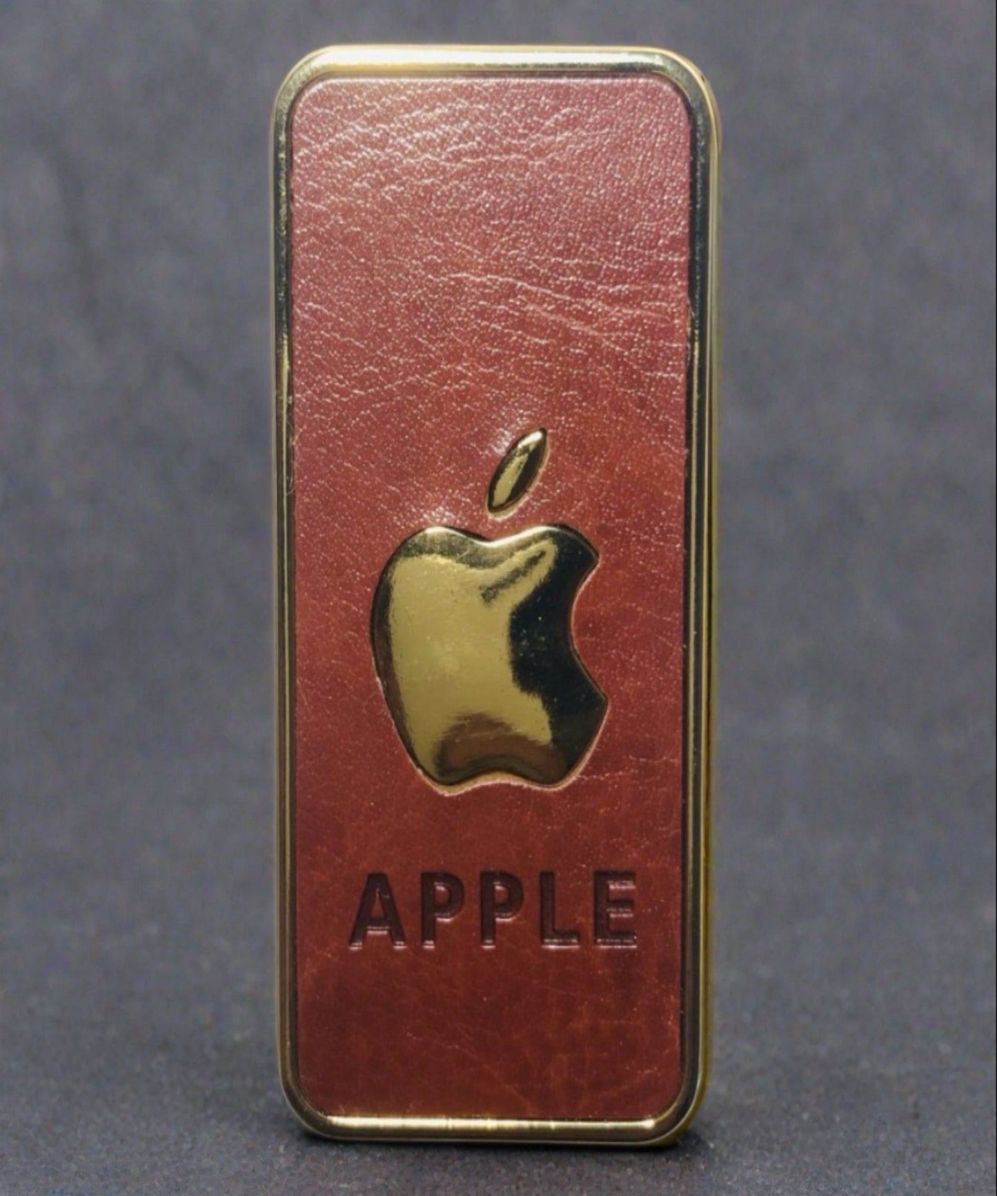 Apple Sliding Windproof Lighter (Premium Leather Finish)